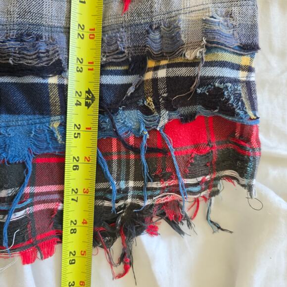 R13 Plaid Piece Long Sleeve Button Up Shirt Mens XS/ Womens M Patchwork - Picture 12 of 12